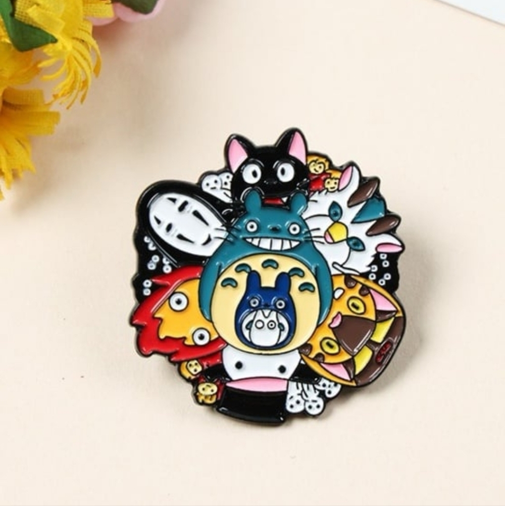Studio Ghibli Characters Enamel Pin - Multicolor